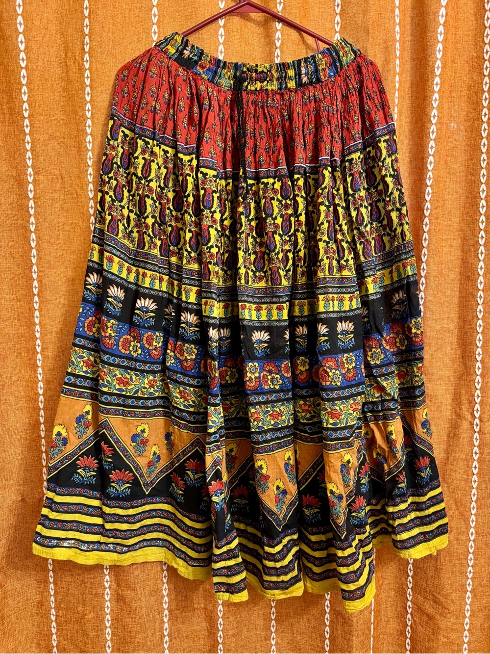 Bohemian Tiered Floral Maxi Skirt - Multicolor